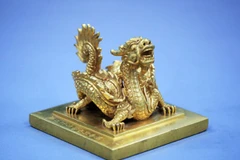 Ấn vàng Sắc Mệnh chi bảo được lựa chọn để lập hồ sơ khoa học đề nghị công nhận là bảo vật quốc gia. (Ảnh: Bảo tàng Lịch sử Quốc gia)