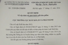 Cục Xuất bản yêu cầu đình chỉ phát hành sách luật in hình Công Lý