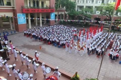 Lễ Khai giảng năm học mới 2014 -2015 của Trường Tiểu học Bạch Mai, quận Hai Bà Trưng, Hà Nội. (Ảnh: Anh Tuấn/TTXVN)