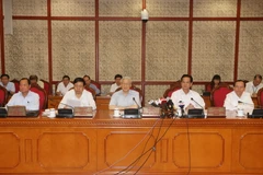 Tổng Bí thư Nguyễn Phú Trọng phát biểu kết luận buổi làm việc. (Ảnh: Trí Dũng/TTXVN)