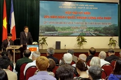 Quang cảnh lễ kỷ niệm Lễ kỷ niệm 225 năm Ngày Quốc khánh Cộng hòa Pháp. (Ảnh: Thế Anh/TTXVN)