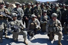 Binh sỹ Mỹ và Hàn Quốc tham gia tập trận chung. (Nguồn: AP)