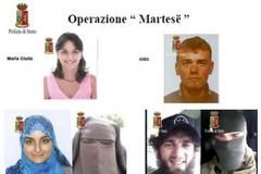 Vợ chồng Maria Giulia Sergio và Aldo Kobuzi, trước và sau khi rời Italy sang Syria chiến đấu trong lực lượng ISIS. (Nguồn: ANSA)