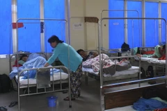 Các bệnh nhân đang được điều trị tại Bệnh viện Đa khoa Lâm Đồng. (Ảnh: Đặng Tuấn/TTXVN)