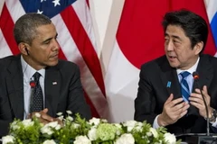 Tổng thống Mỹ Barack Obama và Thủ tướng Nhật Bản Shinzo Abe. (Nguồn: Kyodo)