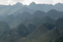 Cảnh "rừng đá" trên cao nguyên đá Đồng Văn, Hà Giang. (Ảnh: Minh Tâm/TTXVN)