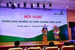 Thống đốc Ngân hàng Nhà nước Lê Minh Hưng chỉ đạo tại hội nghị. (Nguồn: Vietcombank)