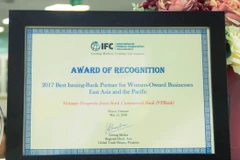 VPBank là ngân hàng đầu tiên nhận giải “Ngân hàng tốt nhất khu vực cho doanh nghiệp do phụ nữ làm chủ” do IFC trao tặng. (Nguồn: VPBank) 