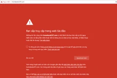 Giao diện trang web do Vietcombank cảnh báo vào sáng 10/5. (Ảnh chụp màn hình)