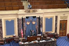 Người biểu tình gây náo loạn tại Quốc hội Mỹ. (Ảnh: Twitter)