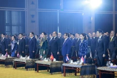 Thủ tướng Phạm Minh Chính và các Trưởng đoàn tham dự Phiên Khai mạc Hội nghị cấp cao ASEAN lần thứ 44. (Ảnh: Dương Giang/TTXVN)