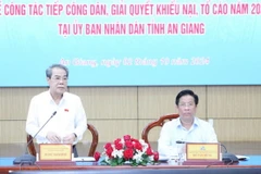 Trưởng Ban Dân nguyện Dương Thanh Bình phát biểu tại cuộc làm việc. (Nguồn: Cổng thông tin điện tử Quốc hội)