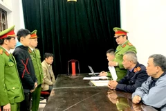Cơ quan Cảnh sát Điều tra công bố lệnh bắt tạm giam đối với Hoàng Văn Sơn (dấu X). (Nguồn: Báo Hà Giang)