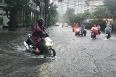 Một trận mưa lớn gây ngập tại Đà Nẵng. (Ảnh: TTXVN)