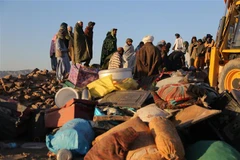 Cảnh đổ nát sau trận động đất tại huyện Zindajan, tỉnh Herat (Afghanistan) ngày 9/10/2023. (Ảnh: THX/TTXVN)