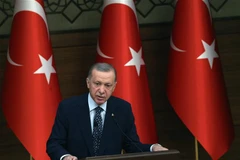 Tổng thống Thổ Nhĩ Kỳ Recep Tayyip Erdogan phát biểu tại Thủ đô Ankara. (Ảnh: AFP/TTXVN)