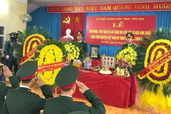 Lễ Đón nhận, Truy điệu và An táng Hài cốt Liệt sỹ Hứa Kim Chiểu. (Nguồn: Báo Yên Bái)