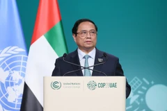 Thủ tướng Phạm Minh Chính phát biểu tại Hội nghị Thượng đỉnh Hành động Khí hậu Thế giới. (Ảnh: Dương Giang/TTXVN)