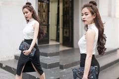 Mỹ nhân Việt trổ tài mix áo thun, tỏa sắc hút hồn trên đường phố