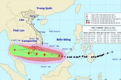 Hướng đi của cơn bão. (Nguồn: nchmf.gov.vn)