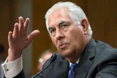 Ngoại trưởng Mỹ Rex Tillerson tại phiên điều trần ở Washington, DC ngày 13/6. (Nguồn: EPA/TTXVN)