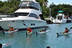 Các vận động bắt đầu hành trình. (Ảnh: Vũ Lê Hà/TTXVN)