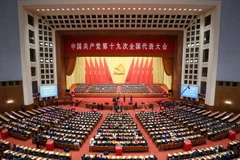 Toàn cảnh phiên bế mạc Đại hội XIX Đảng Cộng sản Trung Quốc, ngày 24/10. (Nguồn: THX/TTXVN)