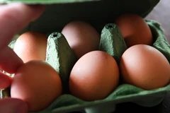 Trứng gà bày bán ở siêu thị ở London, Anh ngày 10/8. (Nguồn: EPA/TTXVN)