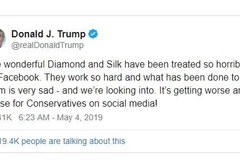 Tổng thống Mỹ phản đối chính sách kiểm duyệt của các mạng xã hội. (Nguồn: Twitter)