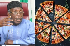 Bộ trưởng Nông nghiệp Nigeria Audu Ogbeh tiết lộ nhiều người dân đặt hàng bánh pizza từ khoảng cách gần 6.500km. (Nguồn: KOKO TV Nigeria)