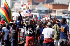 Phe đối lập Zimbabwe không hài lòng với kết quả bầu cử. (Nguồn: Sky News)