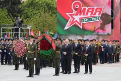 Hoạt động kỷ niệm chiến thắng phátxít tại Belarus. (Ảnh: AFP/ TTXVN)