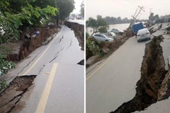 Hiện trường vụ động đất ở Pakistan. (Nguồn: Gulf News)