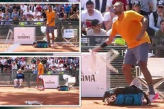 Khoảnh khắc mất bình tĩnh của Nick Kyrgios. (Nguồn: Daily Express)