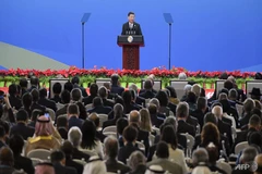 Chủ tịch Trung Quốc Tập Cận Bình phát biểu. (Nguồn: Channel News Asia)