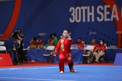 Minh Huyền giành huy chương đồng. (Ảnh: Hoàng Linh/TTXVN)