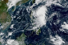Cơn bão nhìn từ trên vệ tinh. (Nguồn: Ảnh: Cơ quan Khí tượng Nhật Bản)
