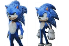 Tạo hình nhân vật Sonic nguyên bản (phải) và chuyển thể (trái). (Nguồn: Know Your Meme)