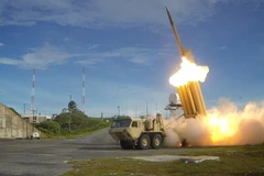 Ảnh tư liệu: Một vụ thử Hệ thống phòng thủ tên lửa tầm cao giai đoạn cuối (THAAD) của Mỹ. (Nguồn: AFP/TTXVN)