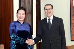 Chủ tịch Quốc hội Nguyễn Thị Kim Ngân (trái) hội kiến với Thủ tướng Maroc Saadeddine Othmani. (Nguồn: Trọng Đức/TTXVN)