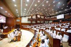 Quang cảnh phiên khai mạc Kỳ họp thứ nhất Quốc hội Campuchia khóa VII, sáng 21/8/2023. (Ảnh: Huỳnh Thảo/TTXVN)