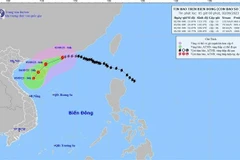 Hướng di chuyển của bão số 3. (Ảnh: TTXVN phát)