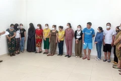 Các đối tượng bị bắt giữ. (Ảnh: TTXVN phát)