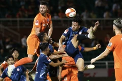 Câu lạc bộ Thành phố Hồ Chí Minh có bàn thắng duy nhất trước SHB Đà Nẵng trong trận đấu tối 27/3. (Nguồn: Người Lao Động)