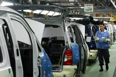 Dây chuyền sản xuất ôtô của Hãng Hyundai tại nhà máy ở thành phố Ulsan (Hàn Quốc). (Ảnh: AFP/TTXVN)