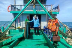 Tàu chở dầu DO không rõ nguồn gốc bị phát hiện bắt giữ. (Ảnh: TTXVN phát)