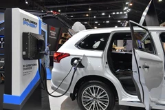 Một mẫu xe điện đến từ Nhật Bản tại Triển lãm Ôtô Quốc tế Thái Lan 2022, hồi tháng 12 năm ngoái. (Ảnh Huy Tiến/TTXVN)