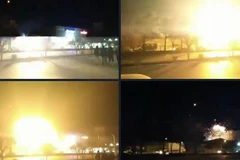 Các hình ảnh về vụ nổ kho đạn ở Isfahan (Iran). (Nguồn: Iran International)