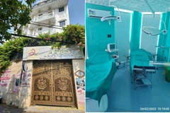 Viện thẩm mỹ Aries và tại tầng 2 là phòng phẫu thuật có giường, đèn phẫu thuật, máy monitor... (Nguồn: Công an nhân dân)