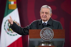 Tổng thống Mexico Andres Manuel Lopez Obrador phát biểu tại một cuộc họp báo ở Mexico City hồi năm ngoái. (Ảnh: AFP/TTXVN)
